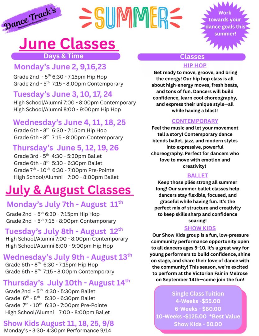 Summer classes 2025 new 2nd - 5th Summer classes 2025 new 2nd - 5th